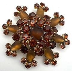 Topaz Cabochons Frosted Brooch