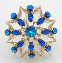 Blue Diamond Rivoli/Margarita Brooch