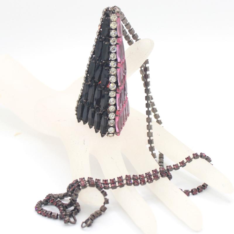 Front view of Purple (cardinal) Navettes Necklace