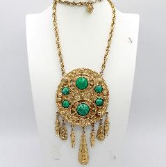 Green Cabochons Spotted Pendant