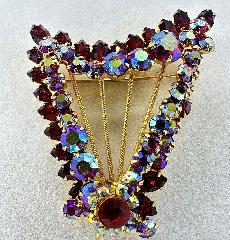 Red Navettes Brooch