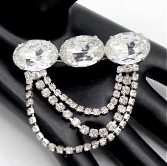Clear Oval Brooch