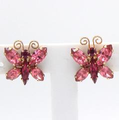 Pink Navettes Earrings Clip