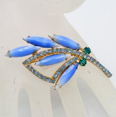 Blue Navettes Givre Brooch