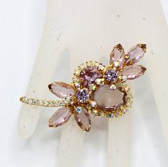 Purple (cardinal) Oval Brooch