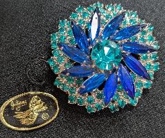Blue Navettes Brooch