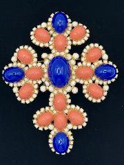 Multiple Colors Cabochons Plastic Pin Pendant