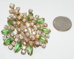 Green Navettes Brooch