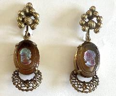 Topaz Cabochons Molded/Cut Earrings Clip