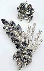 Gray (black Diamond) Navettes Earrings Clip