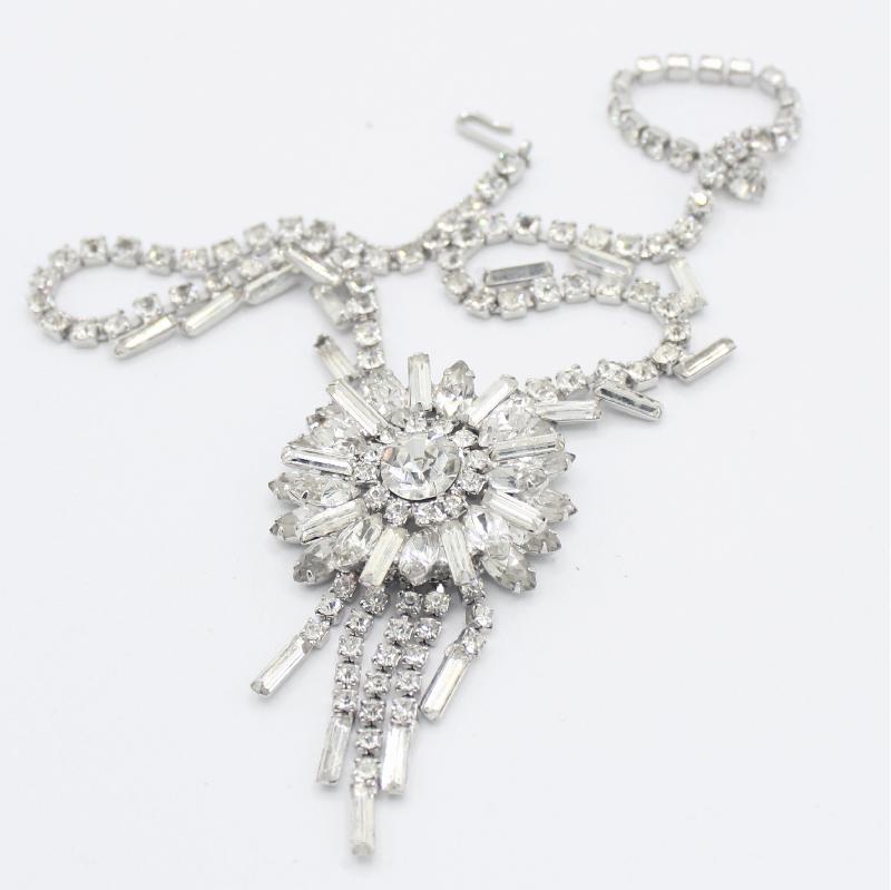 Front view of Clear Baguettes Necklace