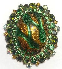 Green Cabochons Multi-Color/Shaded Pin Pendant