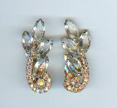 Clear Navettes Earrings Clip
