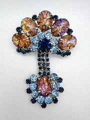 Blue Cabochons Multi-Color/Shaded Brooch