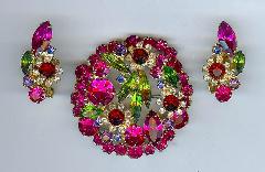 Pink Navettes Earrings Clip