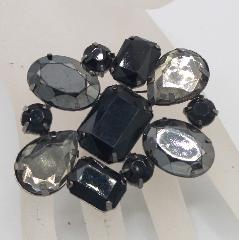 Black (jet) Pear Brooch