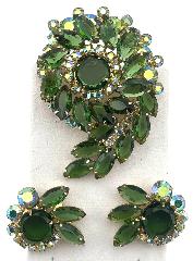 Green Dentelle Earrings Clip