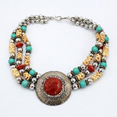 Multiple Colors Cabochons Necklace