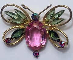 Multiple Colors Oval Brooch