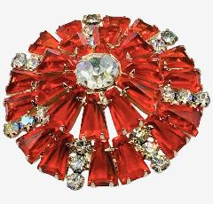 Orange Keystones Brooch