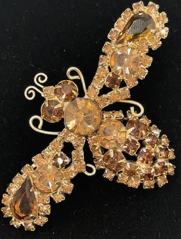 Front view of Topaz Pear Brooch