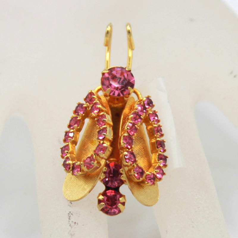 Front view of Pink Chatons Only Brooch
