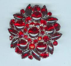 Red Cabochons Brooch