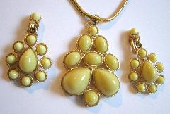 Yellow Cabochons Plastic Pendant