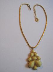 Yellow Cabochons Plastic Pendant