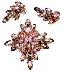 Pink Navettes Earrings Clip