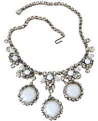 White (chalk Or Milk) Navettes Necklace