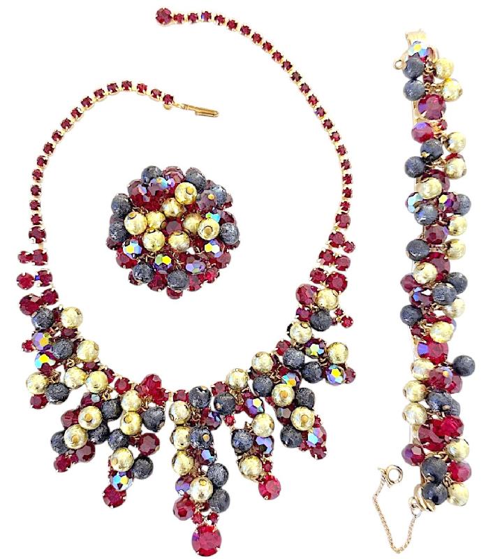 Front view of Red Chatons Only Bracelet 5 Link