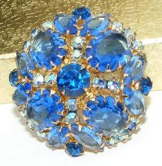 Blue Oval Brooch