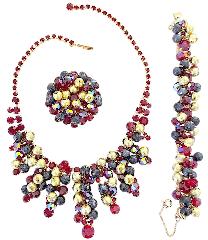 Red Chatons Only Brooch