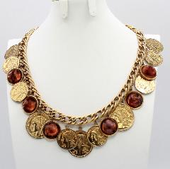 Topaz Cabochons Plastic Necklace