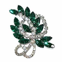 Green Navettes Brooch