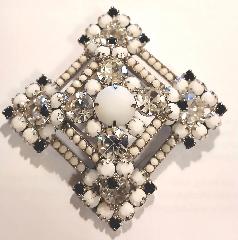 White (chalk Or Milk) Chatons Only Brooch