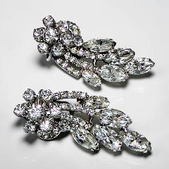 Clear Navettes Earrings Clip