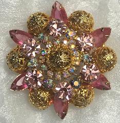 Pink Navettes Brooch