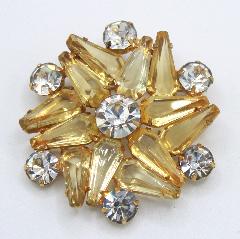 Yellow Pentagon Brooch