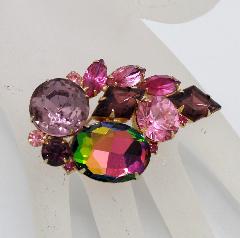 Multiple Colors Diamond Multi-Color/Shaded Brooch