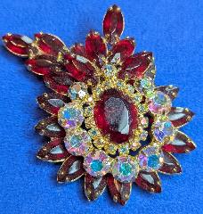 Red Oval Brooch