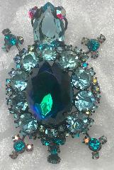 Blue Oval Multi-Color/Shaded Brooch