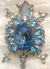 Blue Oval Brooch