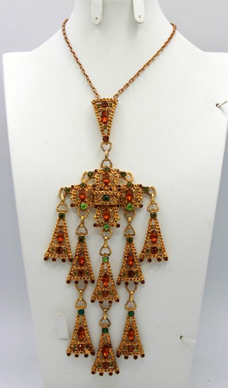 Front view of Fall Navettes Pendant