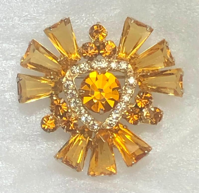 Front view of Topaz Keystones Brooch