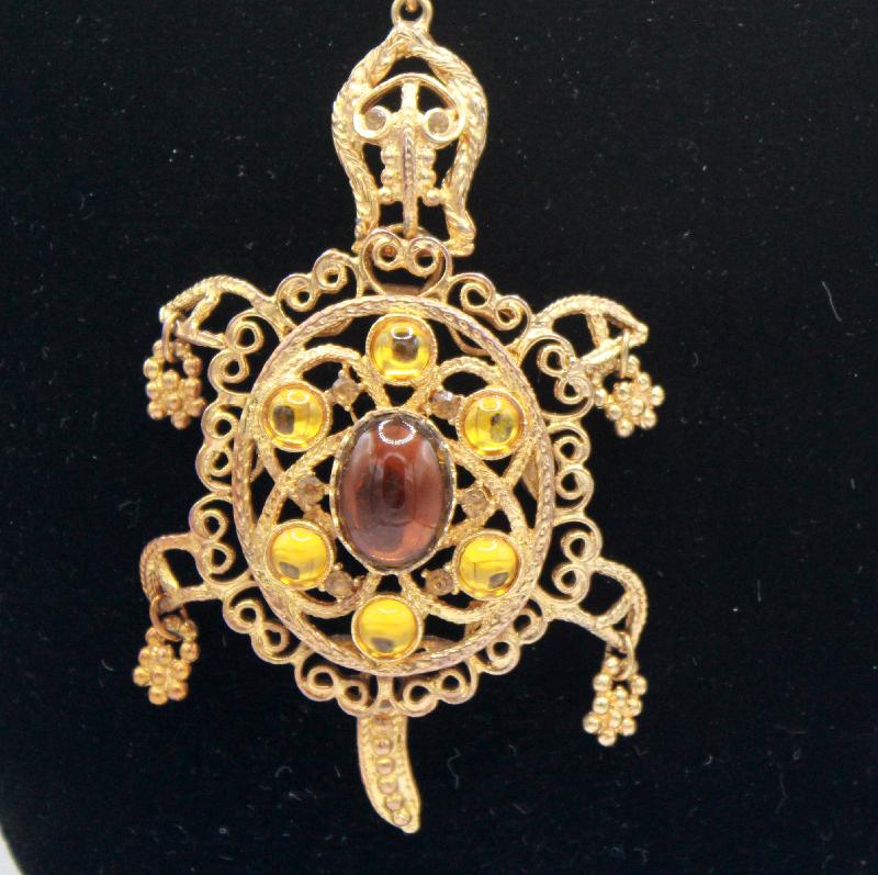 Front view of Topaz Cabochons Plastic Pendant