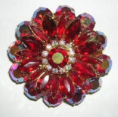 Red Navettes Brooch