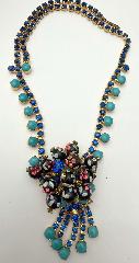 Blue Cabochons Spotted Necklace