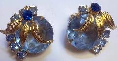 Blue Dentelle Earrings Clip
